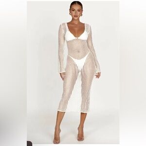 Meshki White crochet dress size small